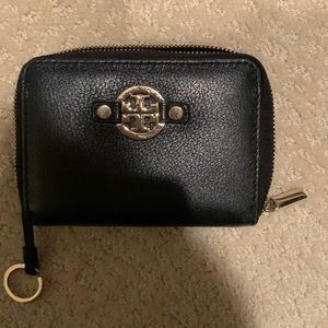Small Tory Burch coin wallet black key chain